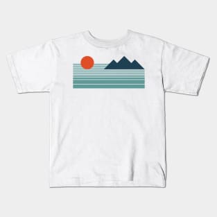 Retro Mountain Lines Kids T-Shirt